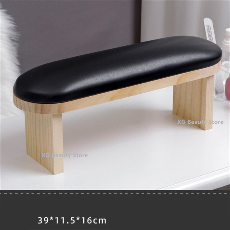 Leatherwork Desk - สีดํา PU หนังเล็บขาตั้งเล็บมือ REST หมอนเบาะมือหมอนสําหรับเล็บตารางสําหรับเล็บ Salon