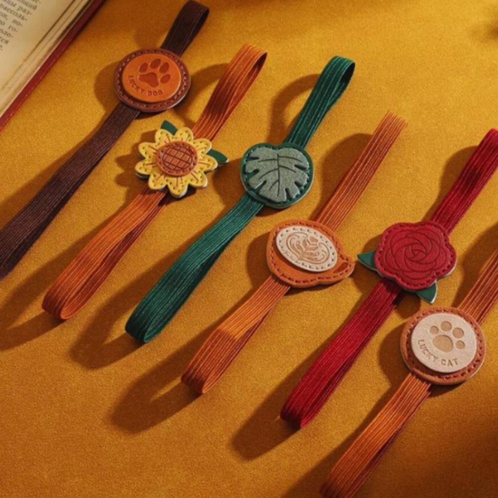 Leather Work Notepad - ที่คั่นหนังสือหนังยืดหยุ่นแบบวินเทจ ป้องกันการสูญหาย ที่คั่นหนังสือ PU อเนกประสงค์ สมุดบันทึกปกแข็งสุดหรู
