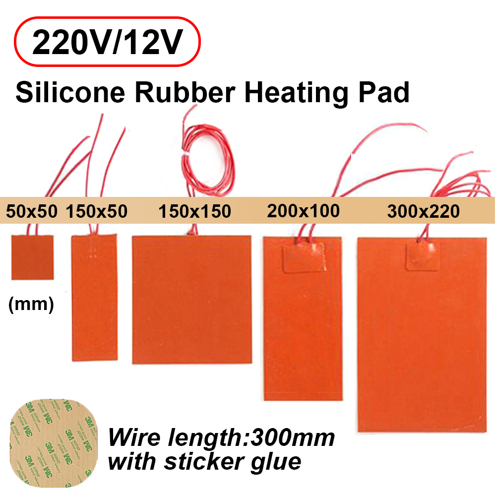 Contact Cement Leather - แผ่นความร้อนยางซิลิโคน12V 220V แผ่นความร้อนแบนฐานวางชิ้นงานแบบร้อนสี่เหลี่ยมยืดหยุ่นเครื่องพิมพ์3D กาวกาวกาวกาว