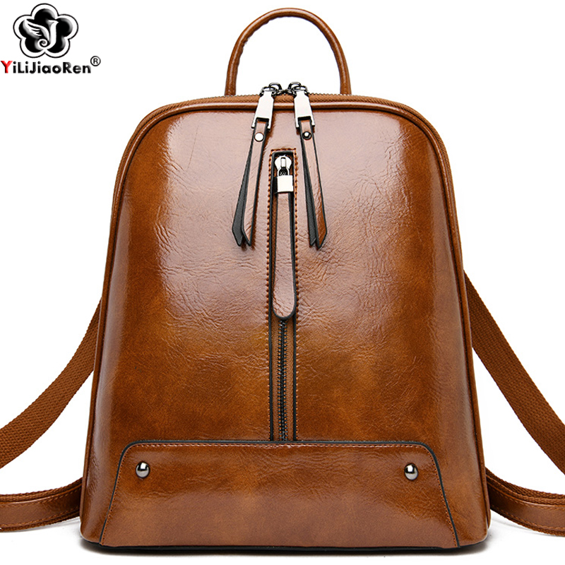 Leatherwork Wallet - กระเป๋าเป้สะพายหลังผู้หญิงแฟชั่นกระเป๋าเป้สะพายหลังสตรีท่องเที่ยวกระเป๋าโรงเรียนขนาดใหญ่สำหรับสาววัยรุ่นSac A Dos