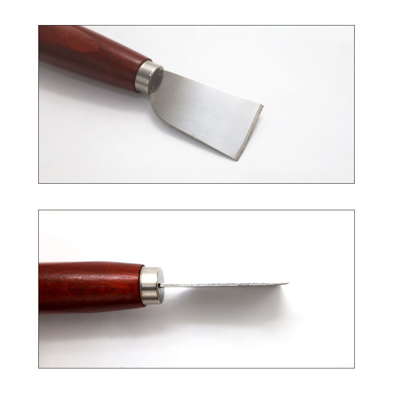 Leatherwork Projects - เครื่องมือทำหนัง DIY ใหม่ มีดตัดหนังด้ามไม้ สแตนเลส มีดตัดหนังแบบตัก