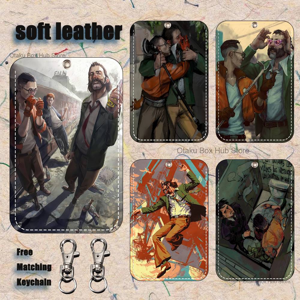 Leather Work Leather - พวงกุญแจใส่บัตร Game D-Disco E-Elysiums สำหรับใส่บัตรธนาคาร บัตรธุรกิจ