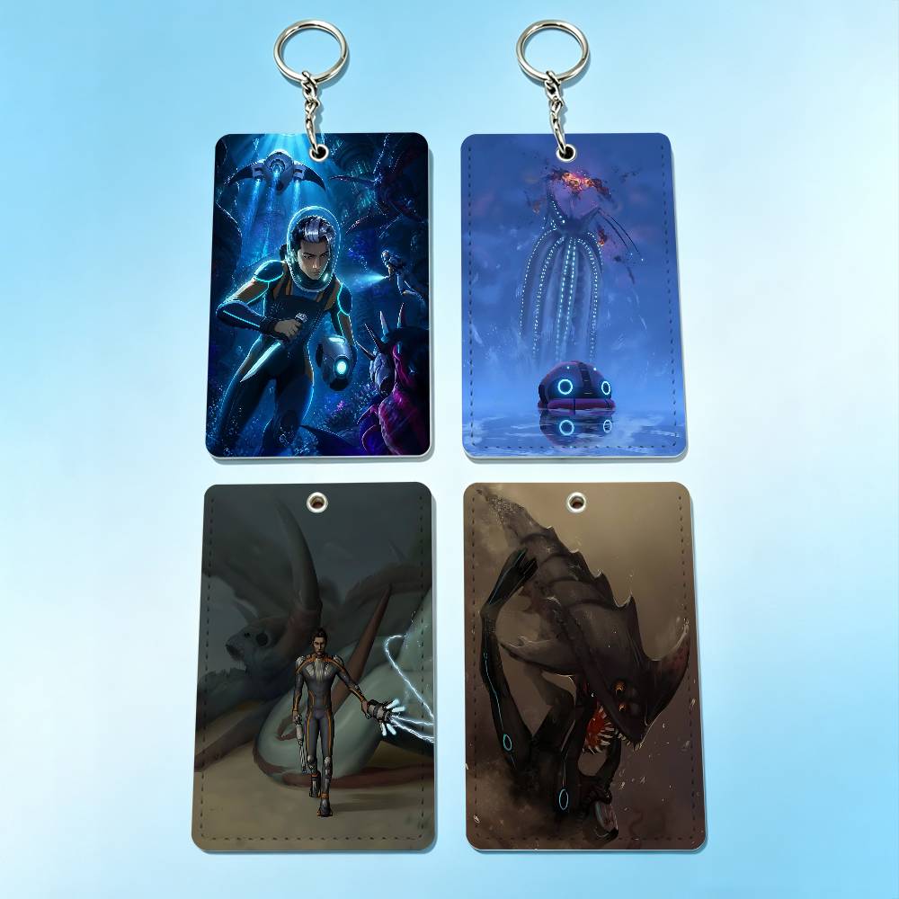 Leather Work Leather - Hot Game S-Subnautica 2 ที่ใส่บัตรพร้อมพวงกุญแจ สำหรับใส่บัตรธนาคาร