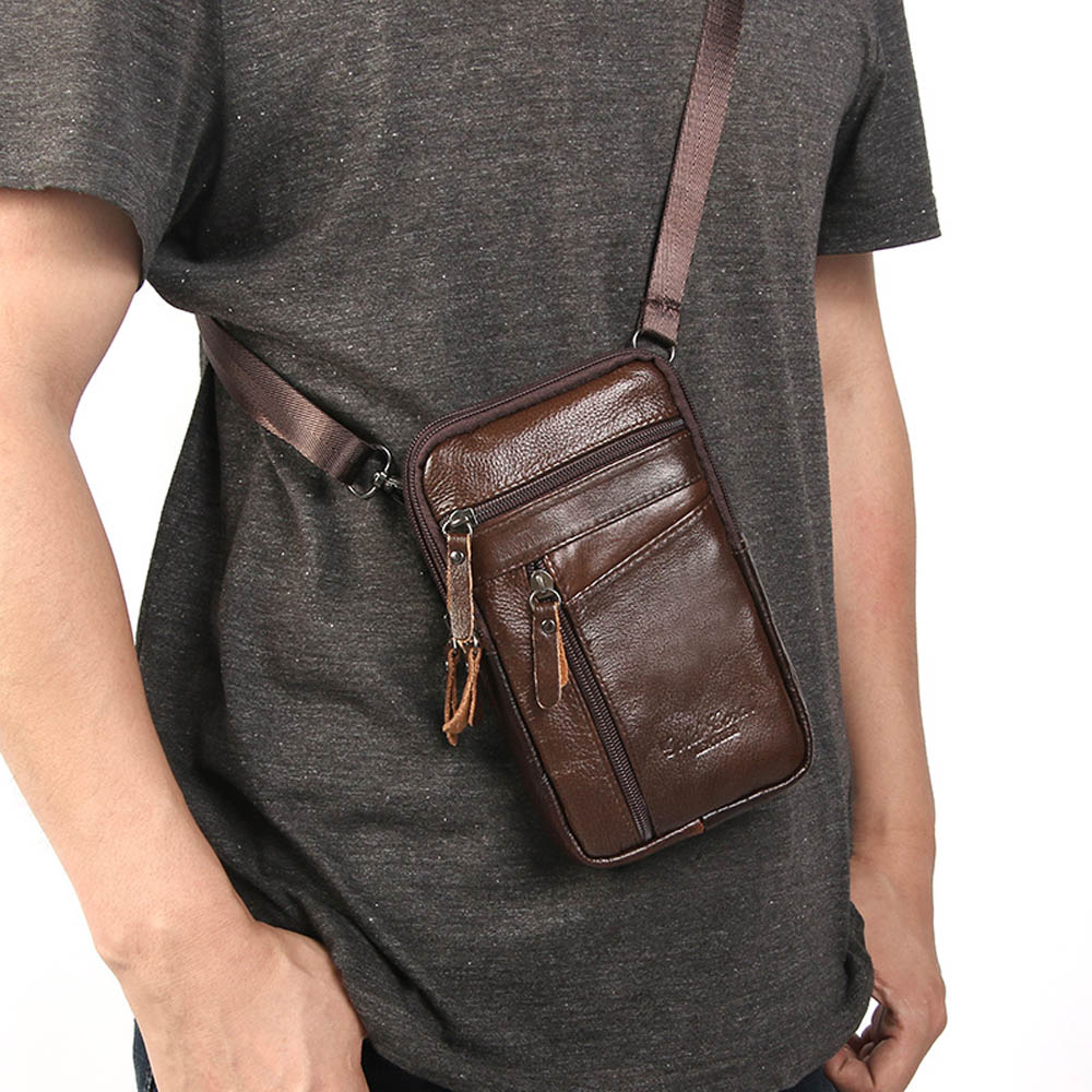 Leatherwork Wallet - ผู้ชายกระเป๋าสะพายไหล่ Multi-Function ใส่เอกสารหนังกระเป๋าสะพายพาดลำตัวลำลองกระเป๋าของผู้ชายที่มีคุณภาพสูงกระเป๋าถือผู้ชายกระเป๋าหน้าอก