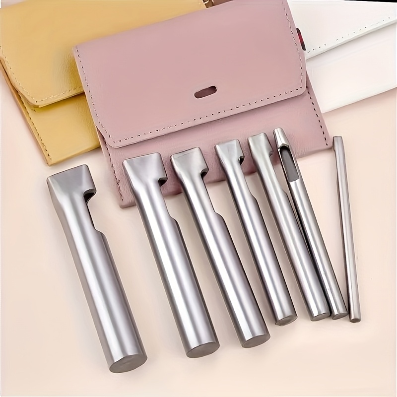 Leatherwork Hammer - เครื่องเจาะรูหนังรูปวงรี 5 ชิ้น สำหรับสายนาฬิกา สายหนัง แบบแบน