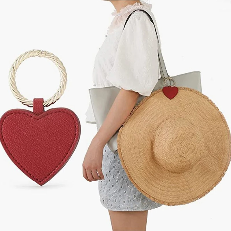 Leather Work Handbag - คลิปหนีบหมวกแม่เหล็ก 1 ชิ้น ทำจากหนัง PU สำหรับยึดหมวกกันแดด