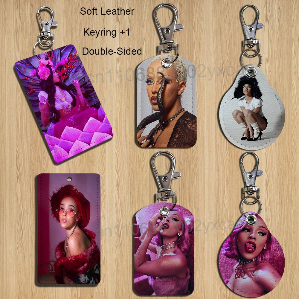 Leather Work Leather - ที่ใส่บัตรรูป Doja Cat สีแดงสุดเท่ สำหรับใส่บัตรธนาคาร บัตรทำงาน