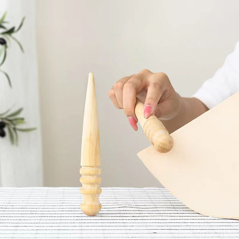 Leatherwork Projects - เครื่องมือขัดขอบหนัง 1 ชิ้น ทำจากไม้เนื้อแข็ง สำหรับงานขัดขอบหนัง ชุดอุปกรณ์งานฝีมือหนัง