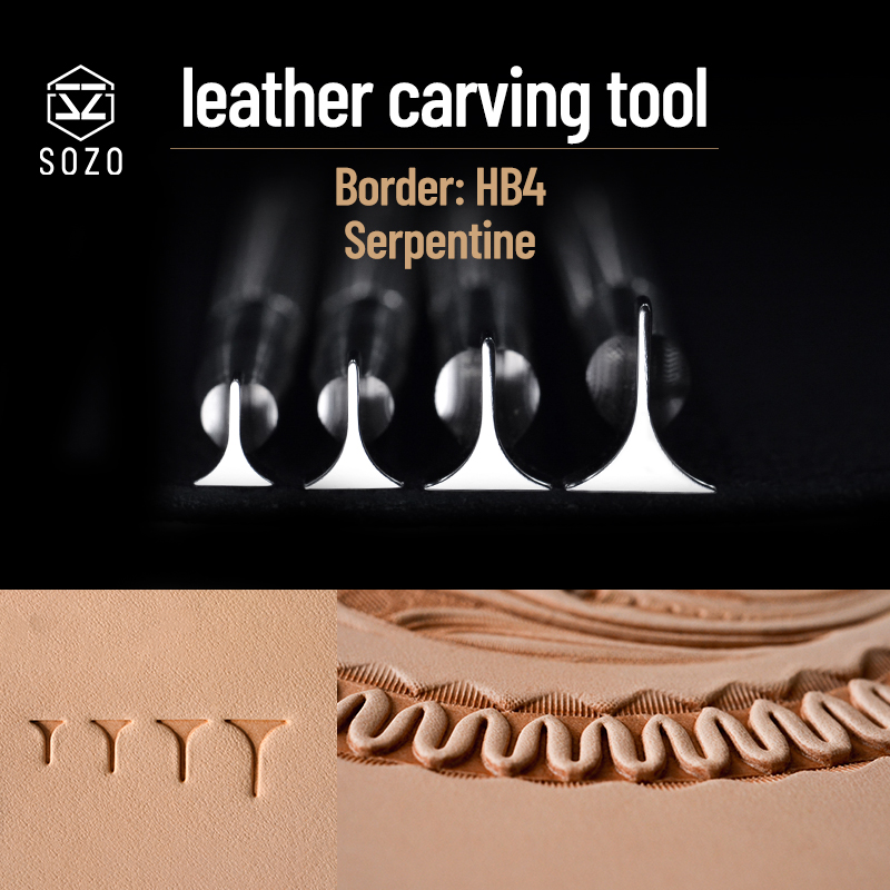 Leatherwork Projects - SOZO HB4หนังCraftทำงานปั๊มเครื่องมือขอบSerpentineพิมพ์แกะสลักแสตมป์304สแตนเลส