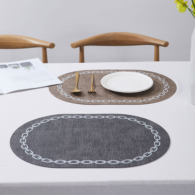 รูปไข่ตาราง Placemat หนัง Faux - Leatherwork Desk บทวิจารณ์และราคา