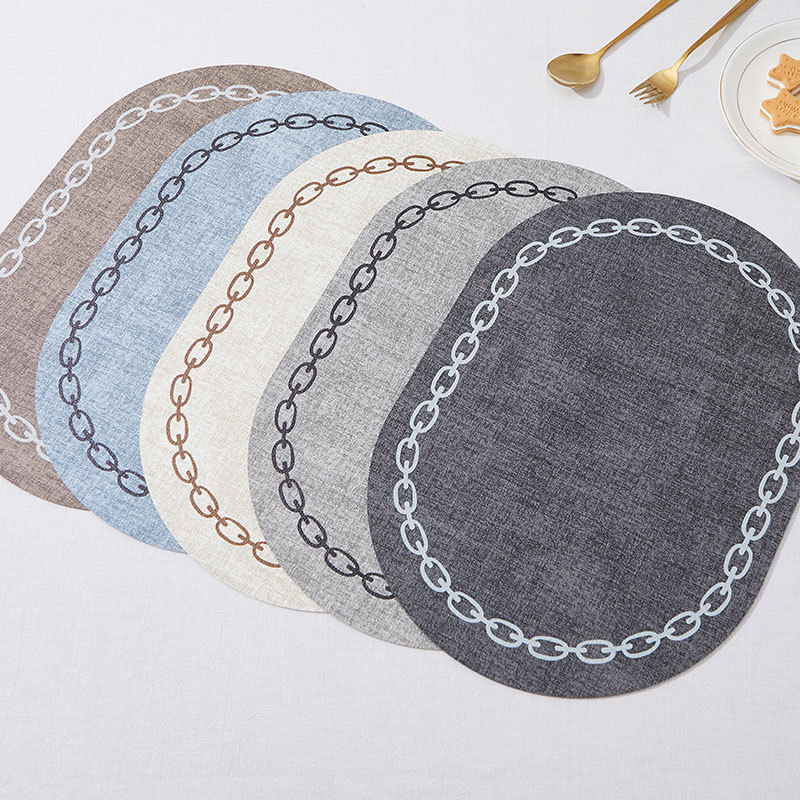 รูปไข่ตาราง Placemat หนัง Faux - Leatherwork Desk บทวิจารณ์และราคา