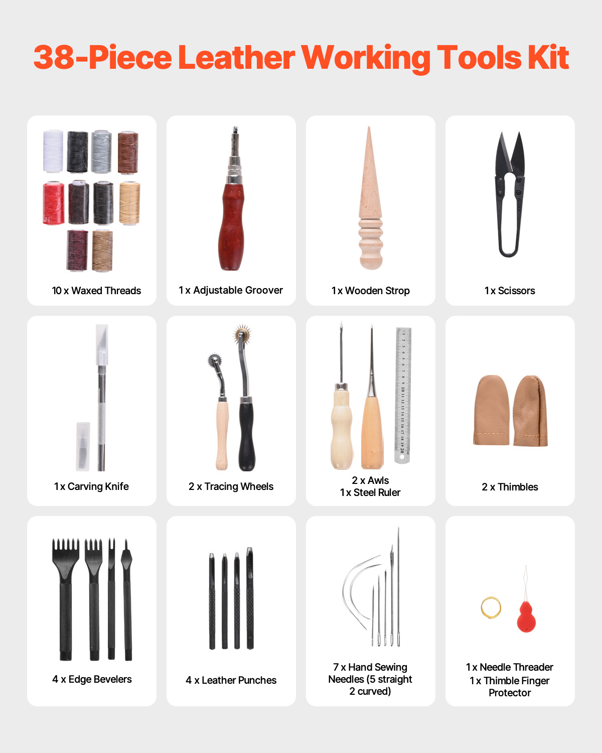SucceBuy 38/59/61/72/92PCs หนั - Leatherwork Hammer บทวิจารณ์และราคา