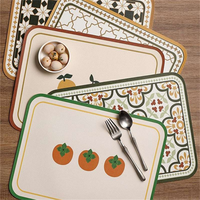 PU Retro หนัง Placemat น้ํามัน - Leatherwork Desk บทวิจารณ์และราคา