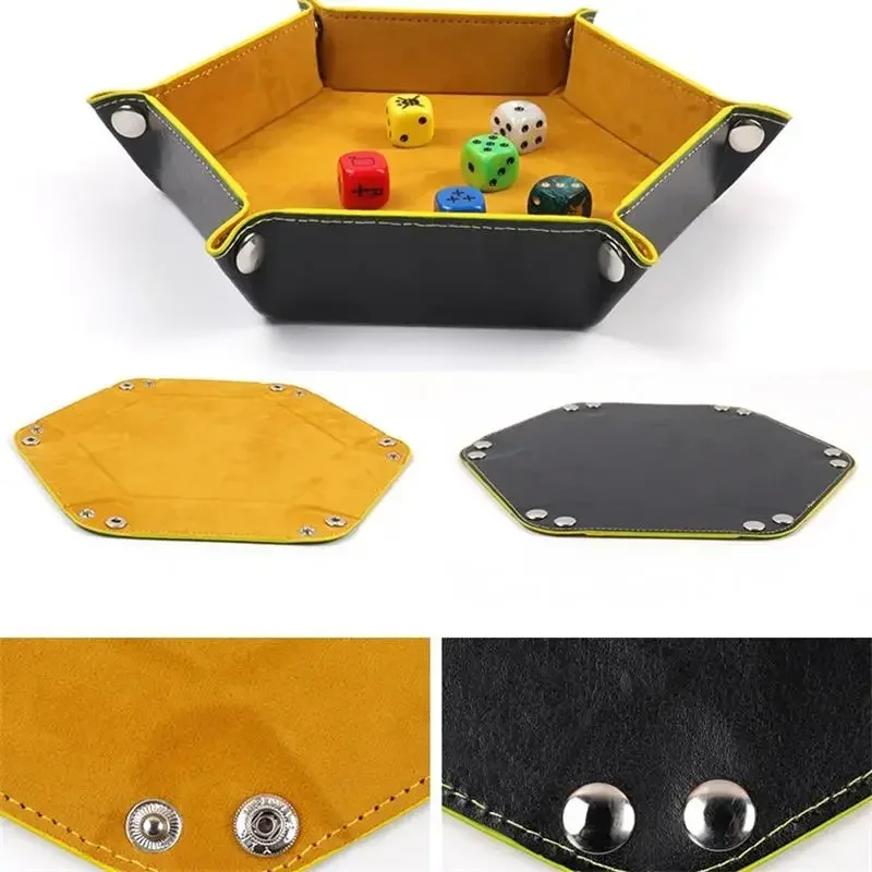 ถาดลูกเต๋าหกเหลี่ยมผู้ถือกลิ้ง - Leatherwork Desk บทวิจารณ์และราคา