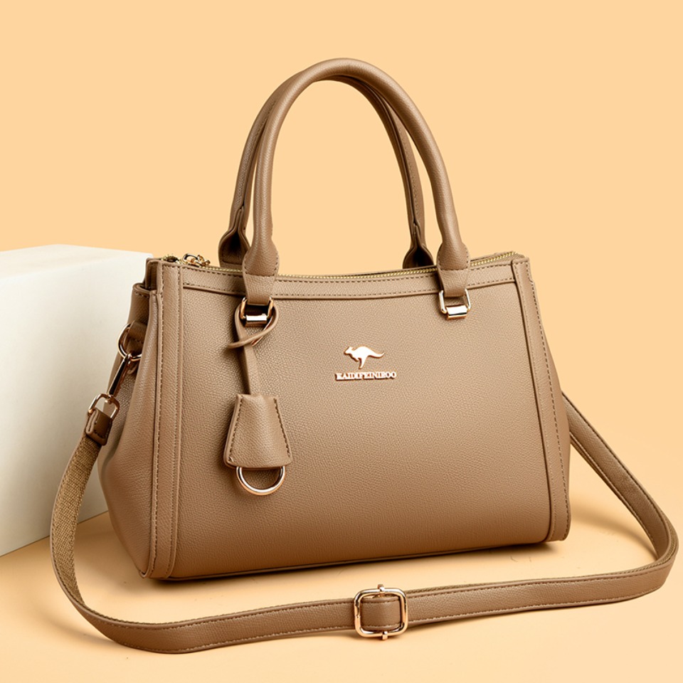 กระเป๋าถือสะพายไหล่หนัง PU นุ่ - Leather Work Handbag บทวิจารณ์และราคา