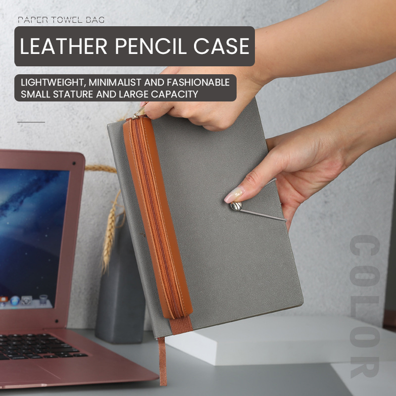 ที่ใส่ปากกาหนัง PU มีซิปเคสปาก - Leather Work Notepad บทวิจารณ์และราคา