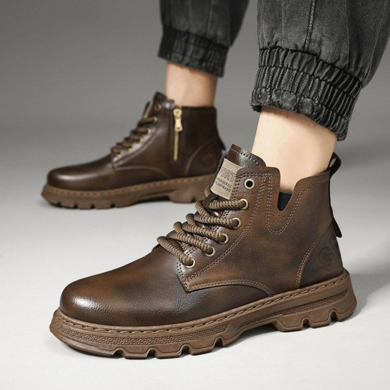 ​ รองเท้าบูทหนังหุ้มข้อสูงแบบม - Vintage Leatherwork บทวิจารณ์และราคา