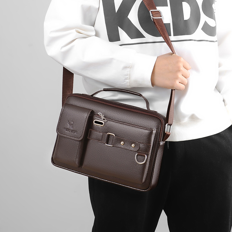 ยี่ห้อผู้ชายไหล่กระเป๋าหนังPuธ - Leather Work Handbag บทวิจารณ์และราคา