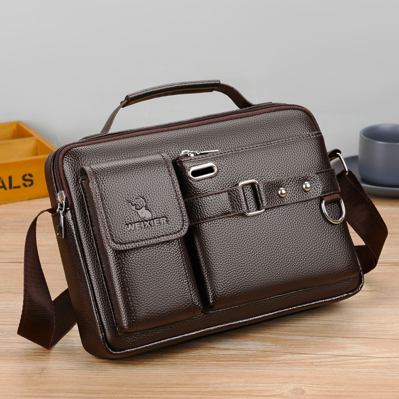 ยี่ห้อผู้ชายไหล่กระเป๋าหนังPuธ - Leather Work Handbag บทวิจารณ์และราคา