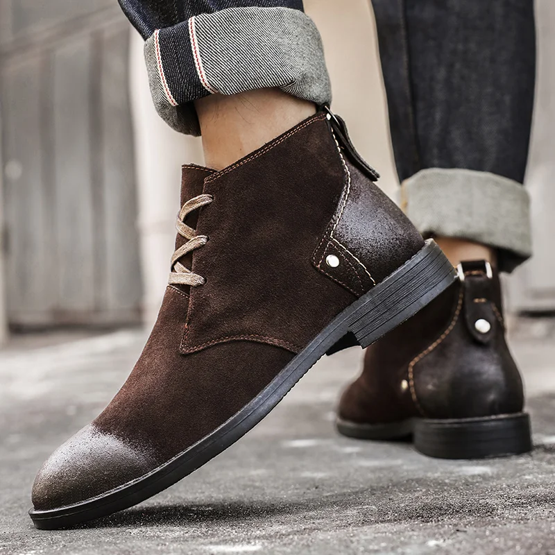 รองเท้าบูทข้อเท้าหนังวัวแท้แบบ - Vintage Leatherwork บทวิจารณ์และราคา