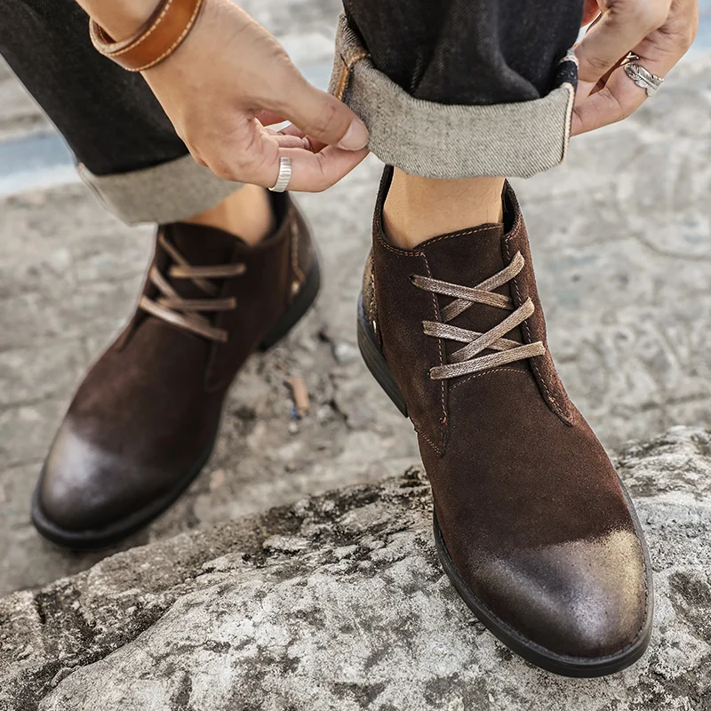รองเท้าบูทข้อเท้าหนังวัวแท้แบบ - Vintage Leatherwork บทวิจารณ์และราคา