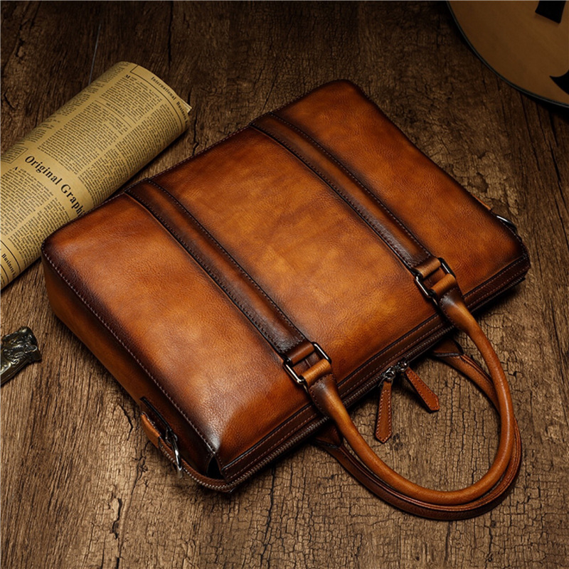 กระเป๋าเอกสารหนังแท้คุณภาพสูง  - Leather Work Handbag บทวิจารณ์และราคา