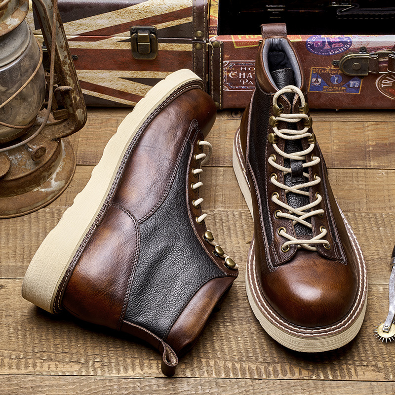 รองเท้าบูททำงานแบบสั้นสำหรับผู - Vintage Leatherwork บทวิจารณ์และราคา