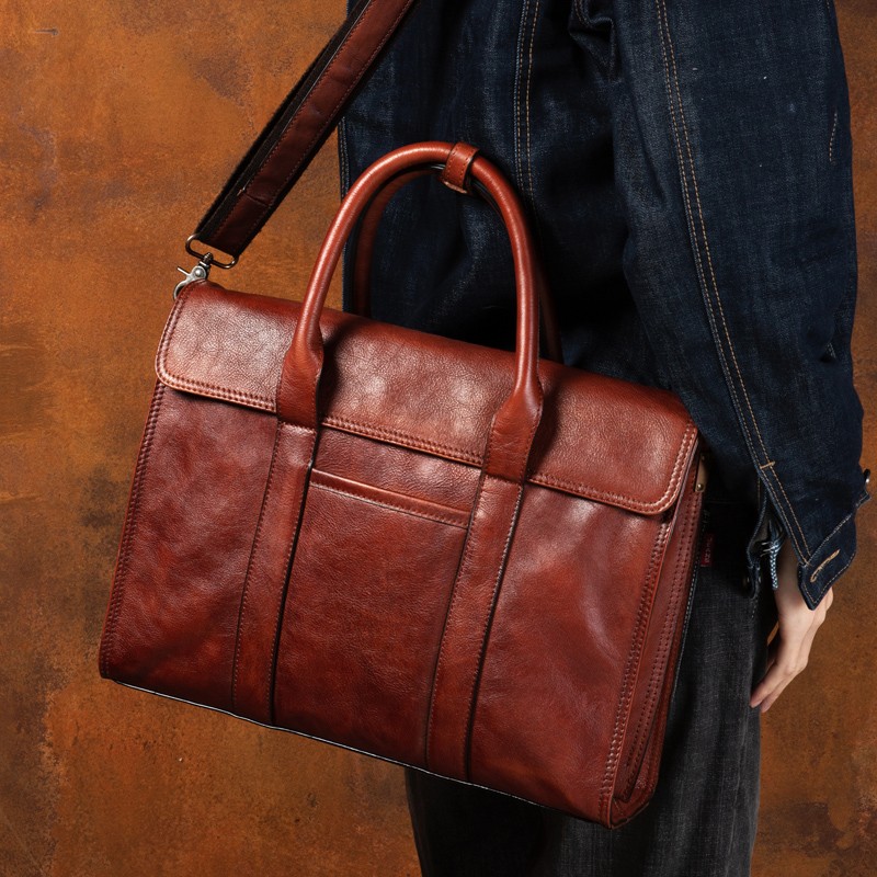 กระเป๋าถือหนังฟอกฝาดผักกระเป๋า - Leather Work Handbag บทวิจารณ์และราคา