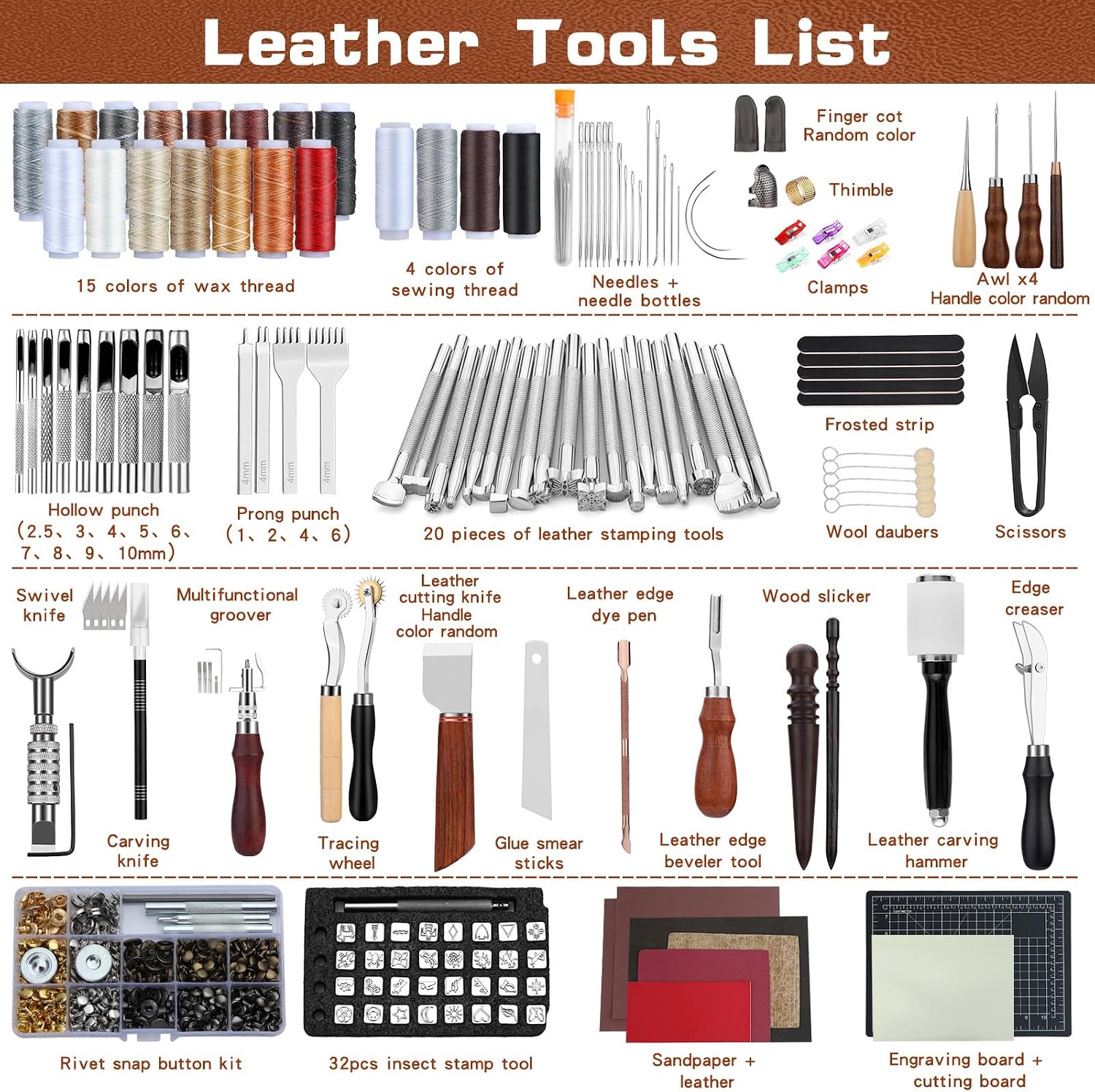ชุดเครื่องมือหนัง ชุดอุปกรณ์งา - Leather Work Leather บทวิจารณ์และราคา
