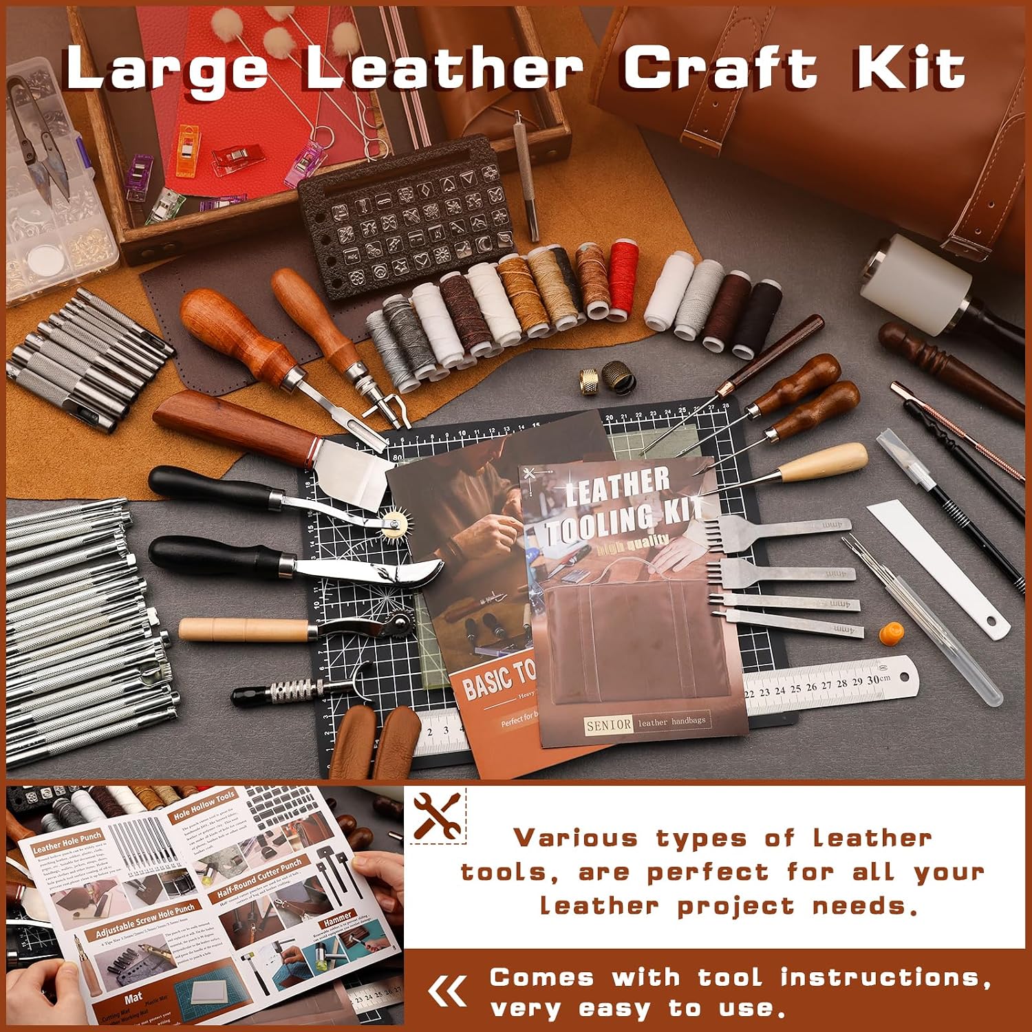 ชุดเครื่องมือหนัง ชุดอุปกรณ์งา - Leather Work Leather บทวิจารณ์และราคา