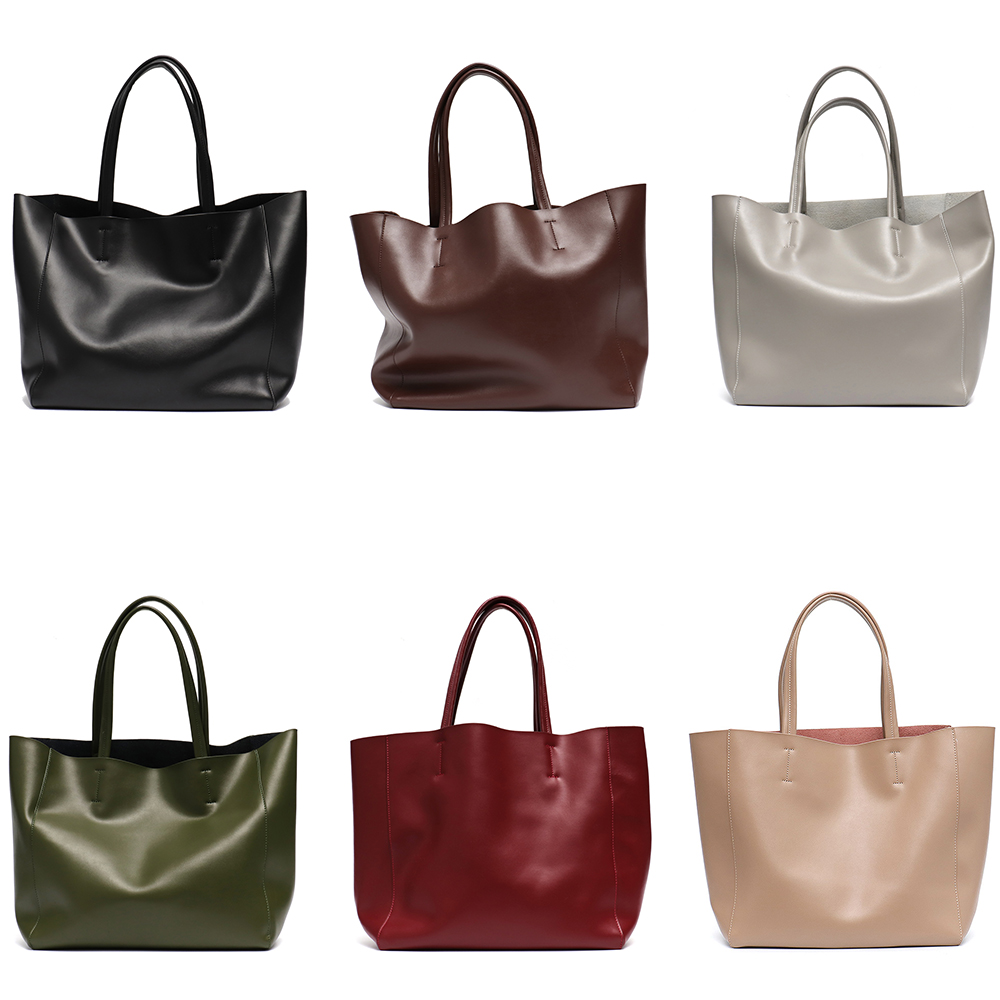 Minimalist Big Tote กระเป๋าผู้ - Leather Work Handbag บทวิจารณ์และราคา