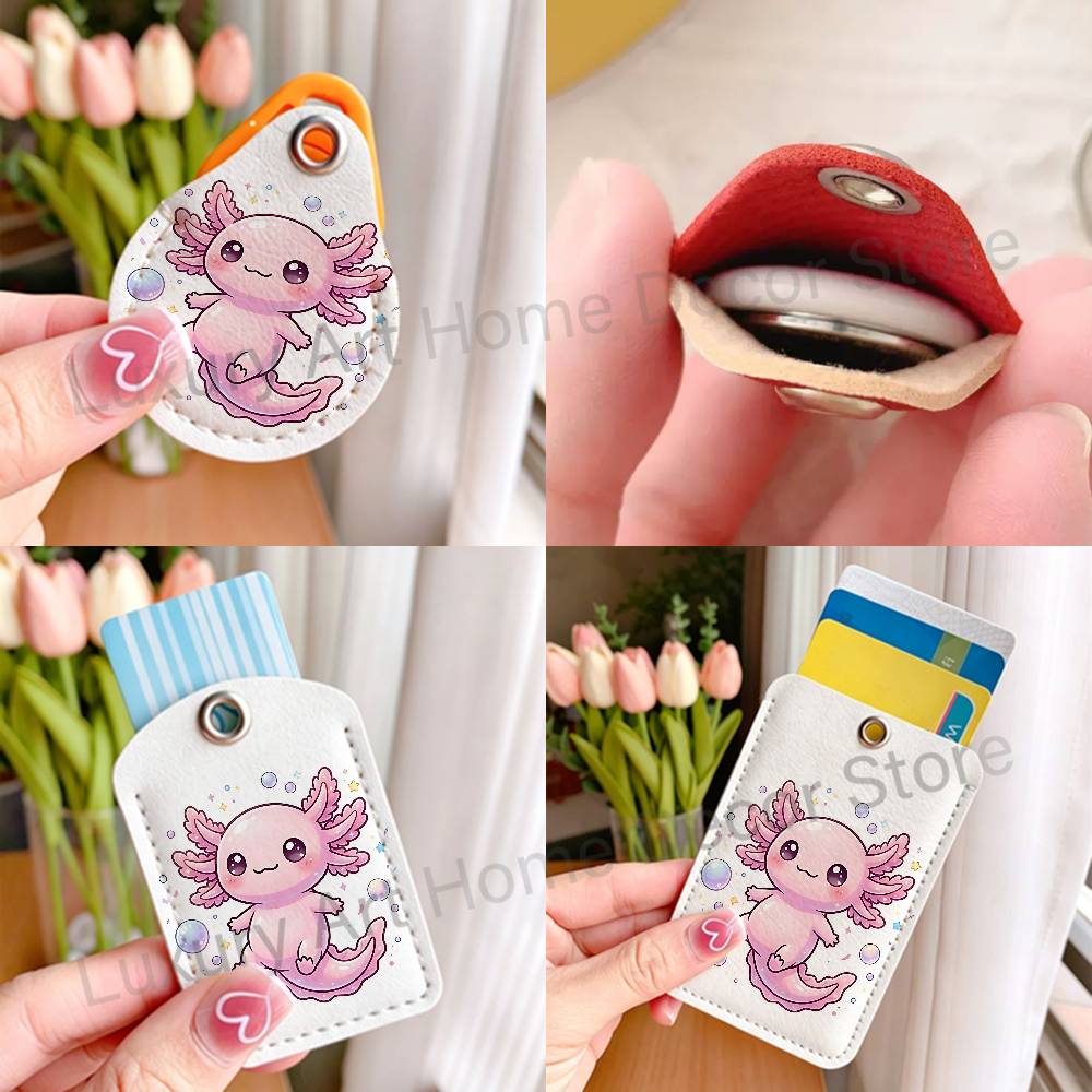 พวงกุญแจการ์ตูน A-Axolotl สีชม - Leather Work Leather บทวิจารณ์และราคา