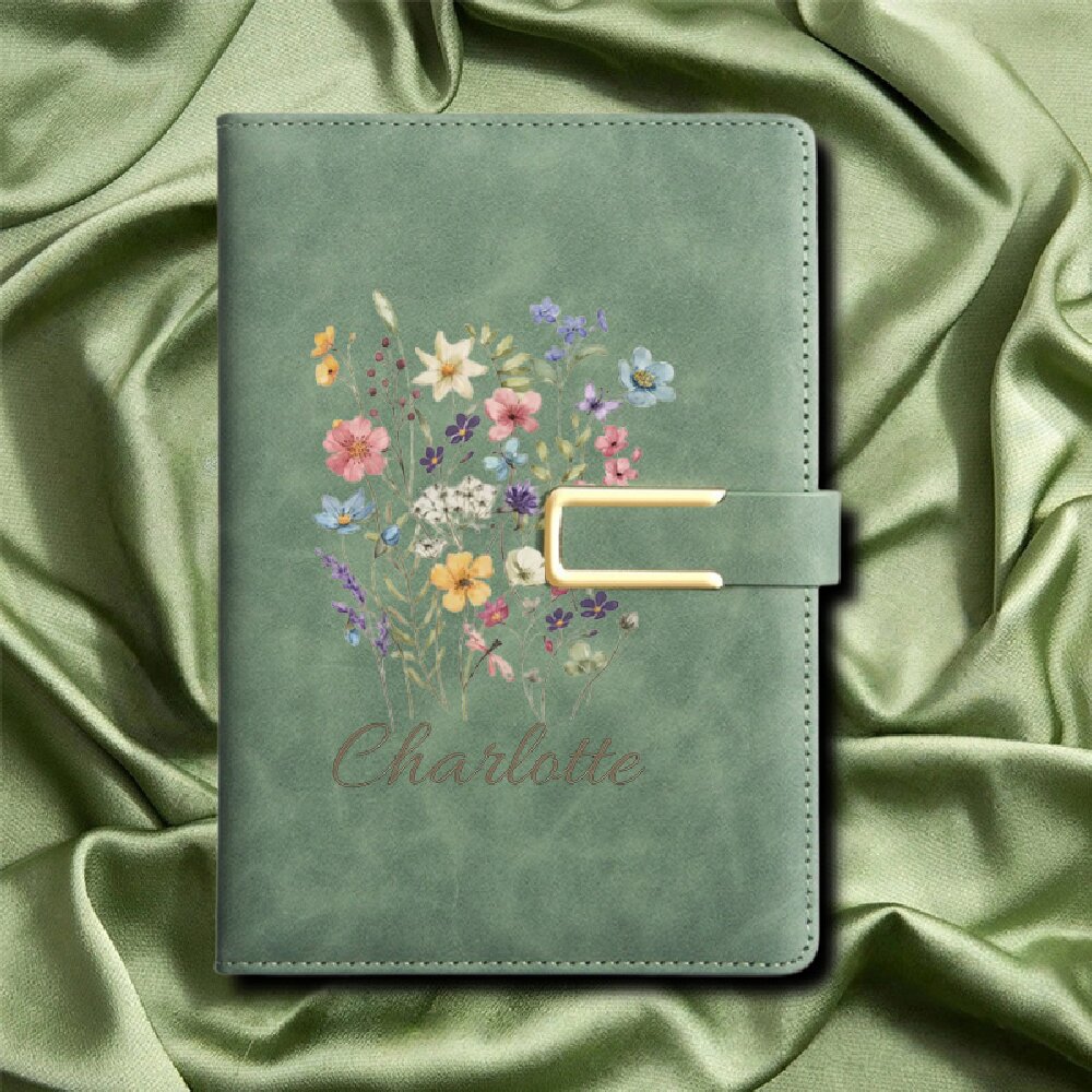 สมุดบันทึกปกแข็งหนังเทียมลายดอ - Leather Work Notepad บทวิจารณ์และราคา