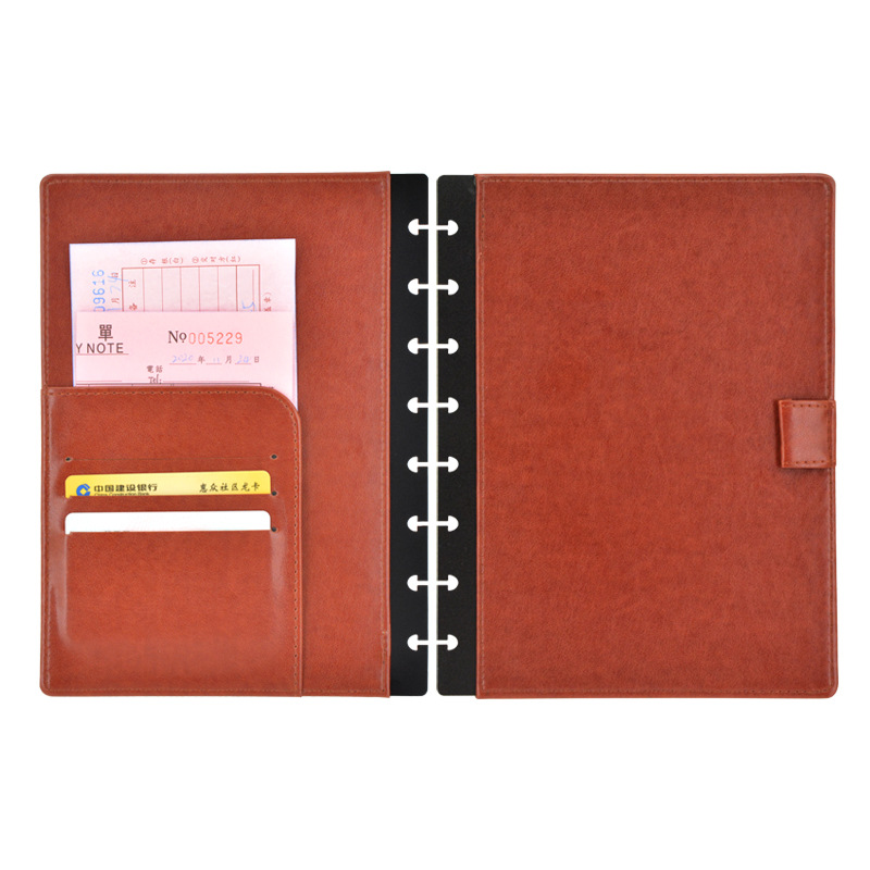 สมุดโน้ตปกหนังแบบหลวมพร้อมรูเจ - Leather Work Notepad บทวิจารณ์และราคา