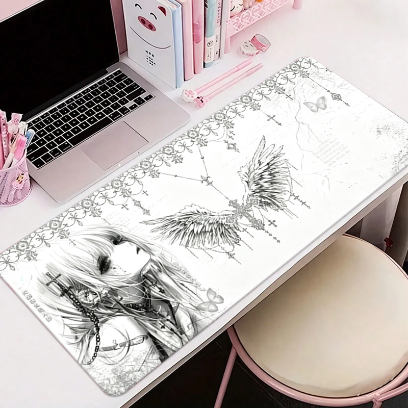 แผ่นรองเมาส์หนังสีดำสีขาวอะนิเ - Leatherwork Desk บทวิจารณ์และราคา