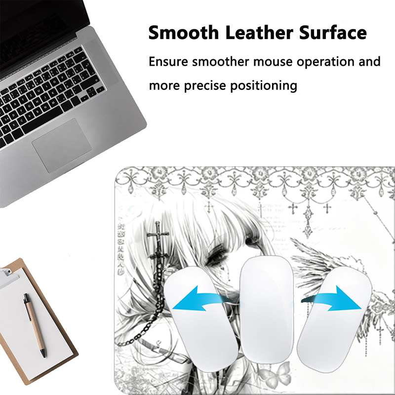 แผ่นรองเมาส์หนังสีดำสีขาวอะนิเ - Leatherwork Desk บทวิจารณ์และราคา