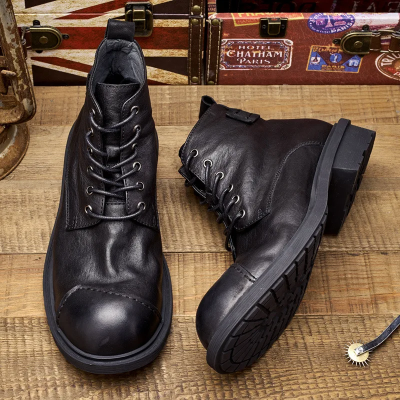 รองเท้าบูทผู้ชายสไตล์วินเทจ หน - Vintage Leatherwork บทวิจารณ์และราคา