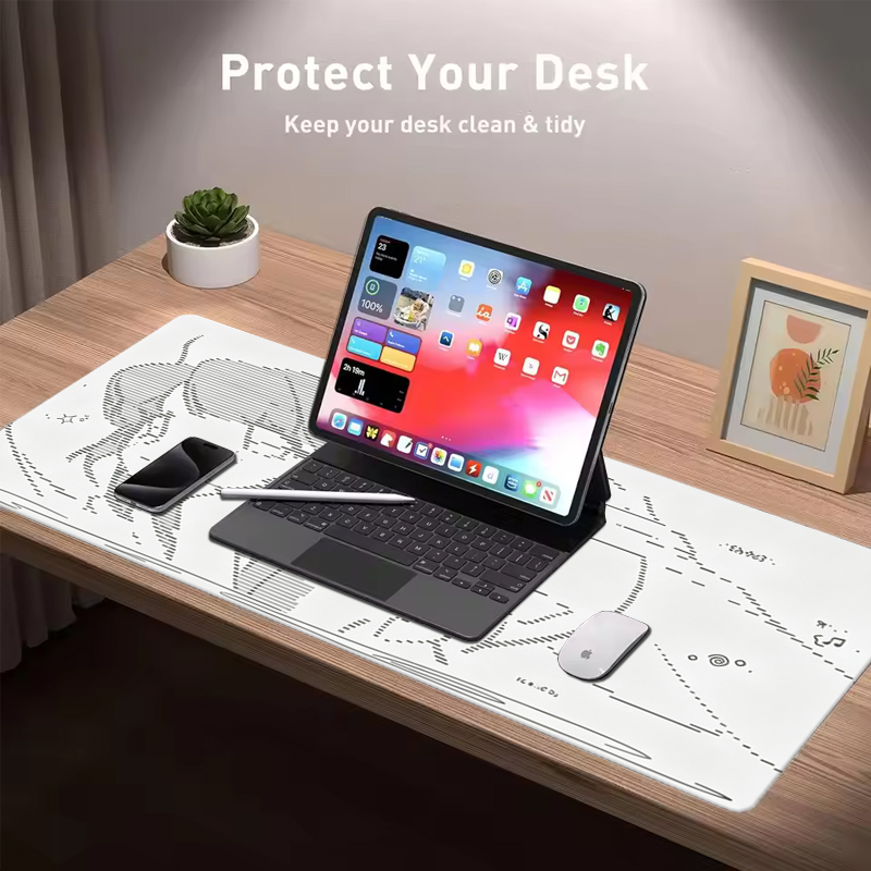 แผ่นรองเมาส์หนังลายการ์ตูนอนิเ - Leatherwork Desk บทวิจารณ์และราคา